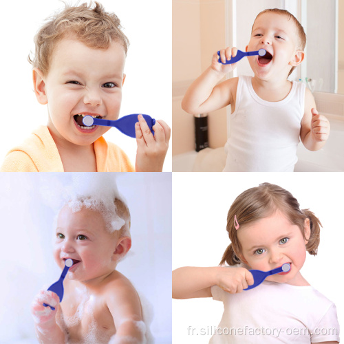 Brosse à dents en silicone en toute sécurité brosse à dents de doigt